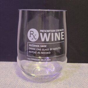GSM brand 160z stemless plastic wine glass- New in box